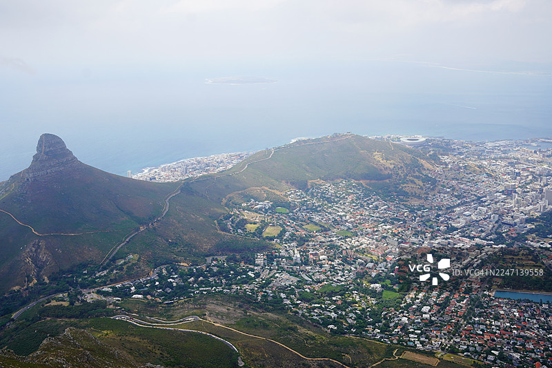 南非，开普敦，晴天，狮头山，海角，航拍图片素材