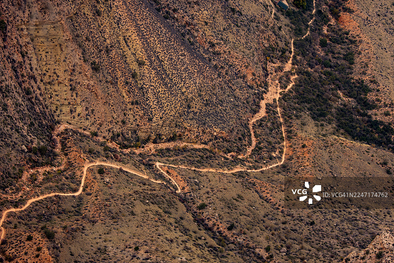 南缘凯巴布小径之字形弯道，大峡谷国家公园，亚利桑那州图片素材