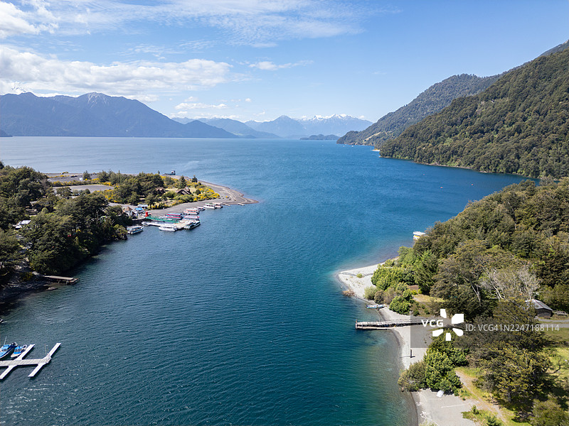智利巴拉斯港的彼得罗埃水路和河流图片素材