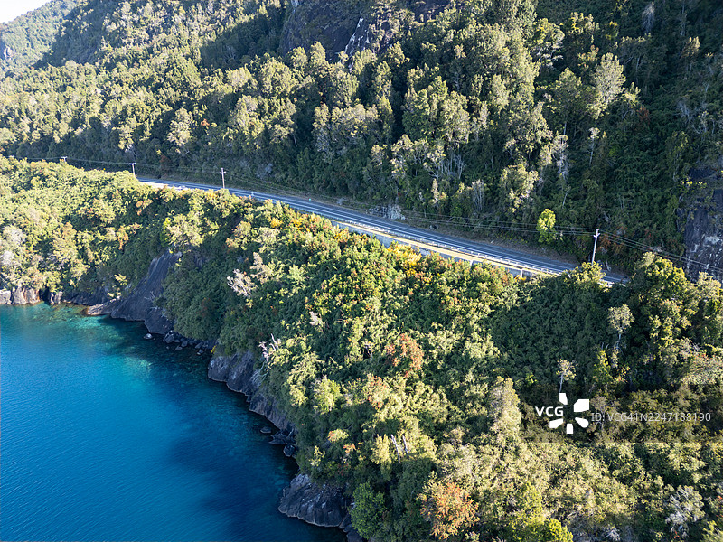 智利巴拉斯港附近的兰基韦湖畔图片素材