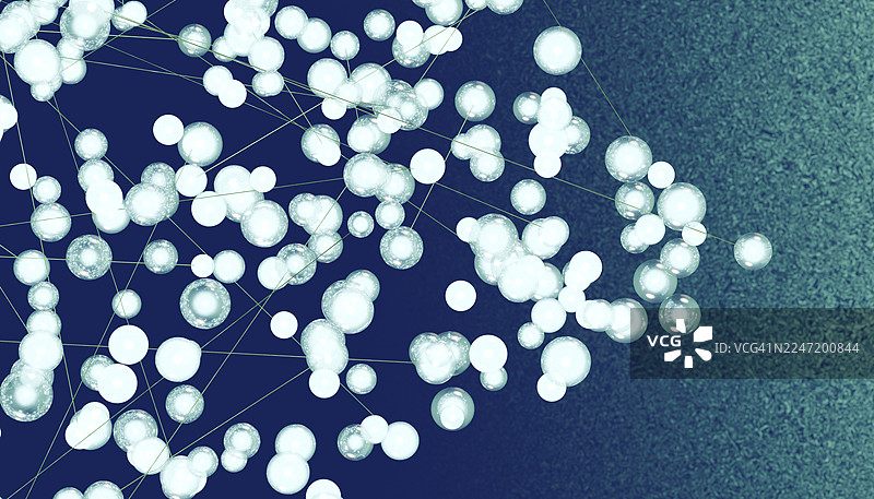 抽象的连接球体网络构成分子结构图片素材