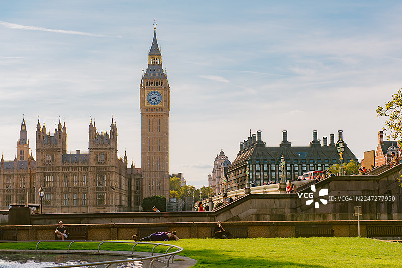 从托马斯医院信托公园内拍摄的大本钟塔楼。图片素材