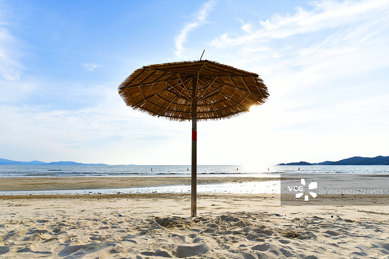 全罗南道新安郡著名地标，甑岛，午荐海滩，日落图片素材