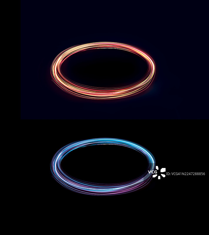 光线，光束，圆形，橙色，紫色，黑色背景图片素材