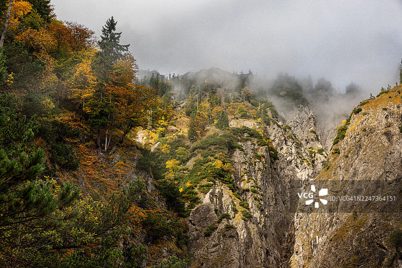 秋天的布劳贝格山。巴伐利亚州克罗伊特，德国。图片素材