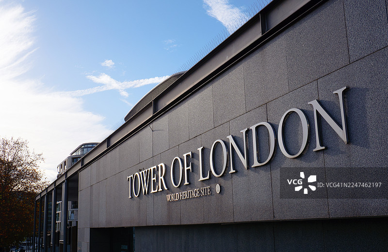 伦敦塔标志的特写，位于塔丘图片素材