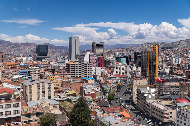 玻利维亚拉巴斯市的鸟瞰图图片素材