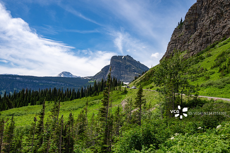冰川国家公园的“通往太阳之路”图片素材