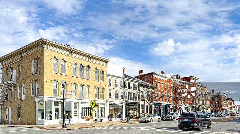 纽约州卡兹诺维亚市中心的建筑图片素材