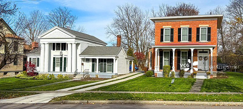 纽约州费耶特维尔历史街区的房屋图片素材