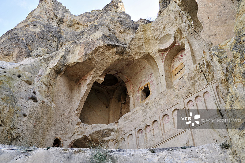 卡帕多奇亚，土耳其——岩石雕刻的教堂图片素材