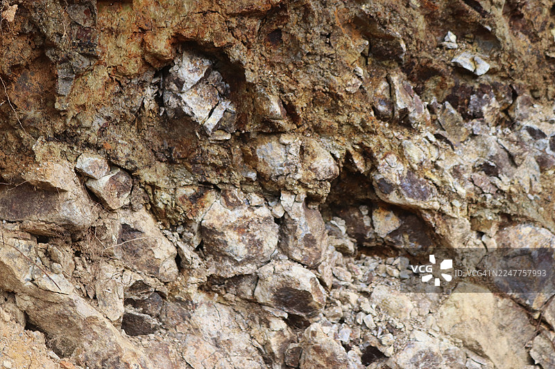 土壤分层的特写图片素材