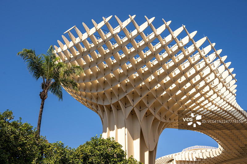 塞维利亚的屋顶花园，又称都市阳伞，位于西班牙塞维利亚。图片素材