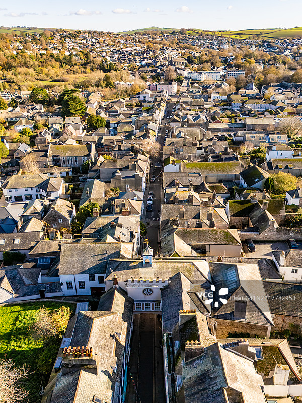 德文郡托特尼斯的高街图片素材