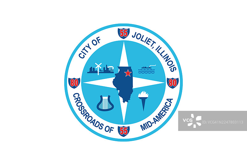 伊利诺伊州朱丽叶市市旗图片素材