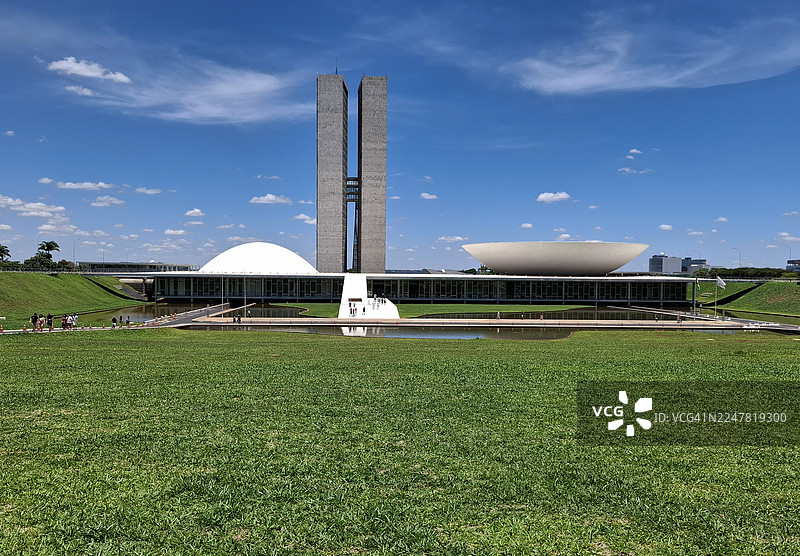 巴西国家国会宫（Palacio Nereu Ramos）的总体景观，这是巴西议会所在地。巴西，巴西利亚，联邦区。图片素材