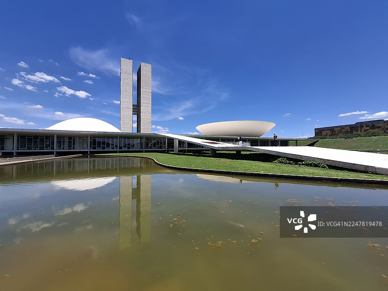 巴西国家国会宫（内雷乌·拉莫斯宫）全景，巴西议会所在地。巴西利亚，联邦区，巴西图片素材