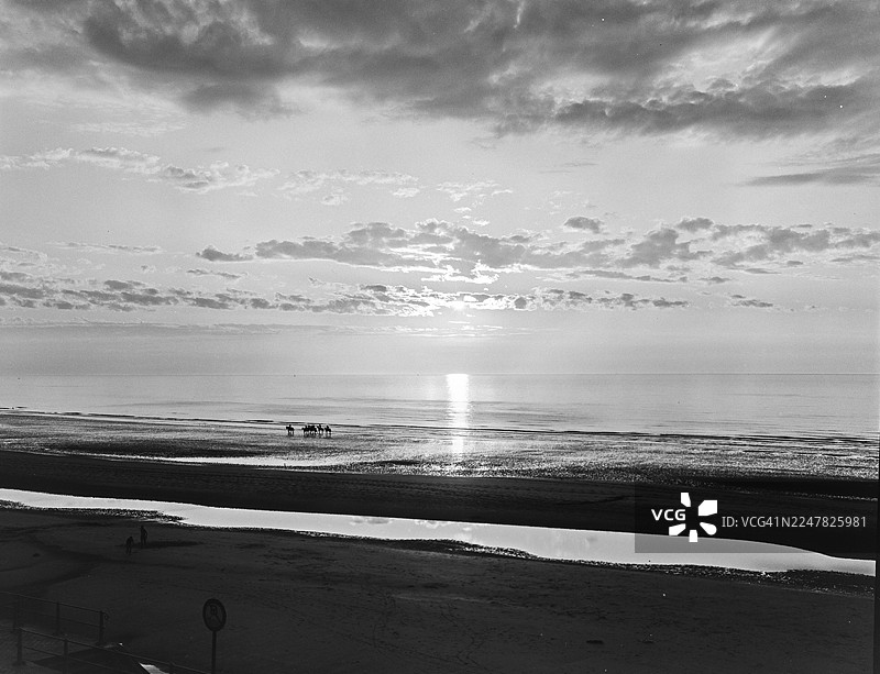 奥斯坦德渔夫捕捞北海海虾图片素材