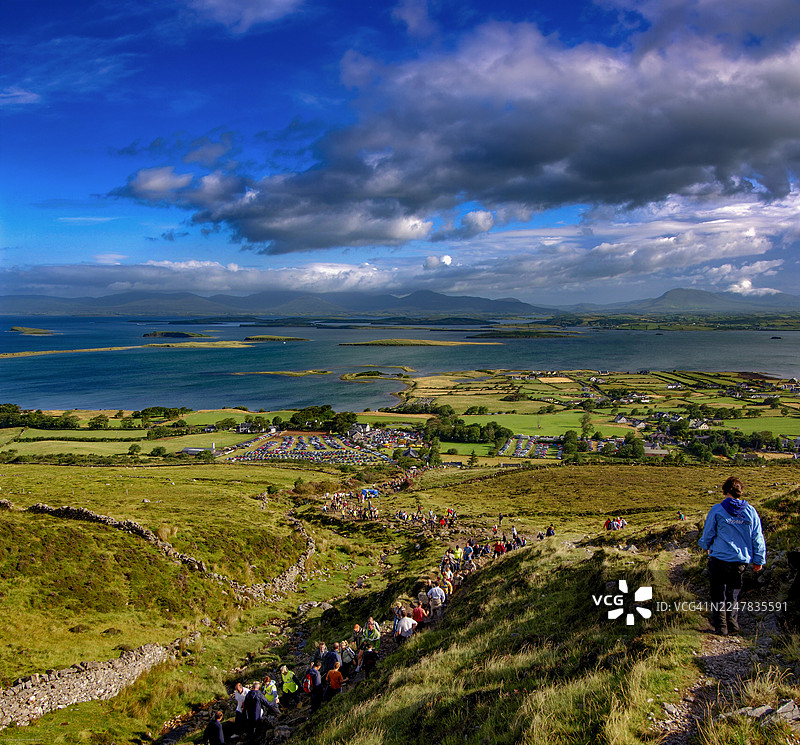克拉夫特里克山，爱尔兰的圣山，韦斯特波特，梅奥郡，爱尔兰图片素材
