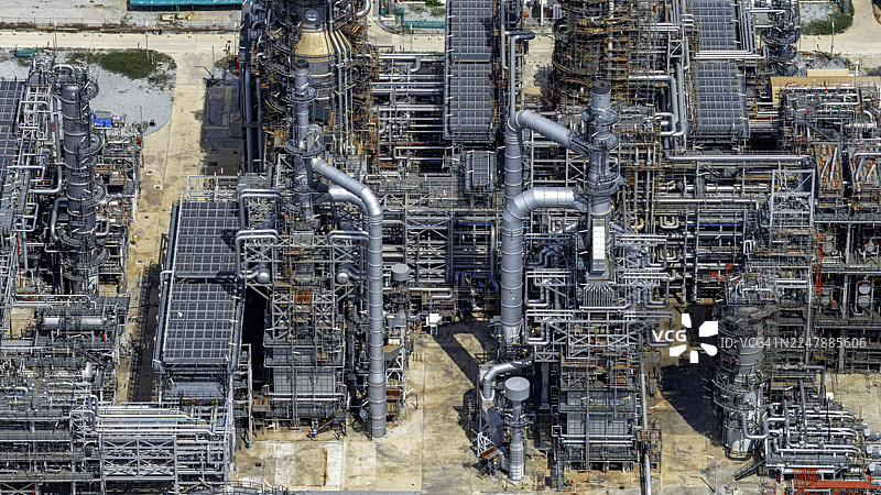 油气生产装置的航拍建筑图片素材