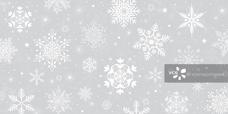 灰色雪花图案冬季背景图片素材