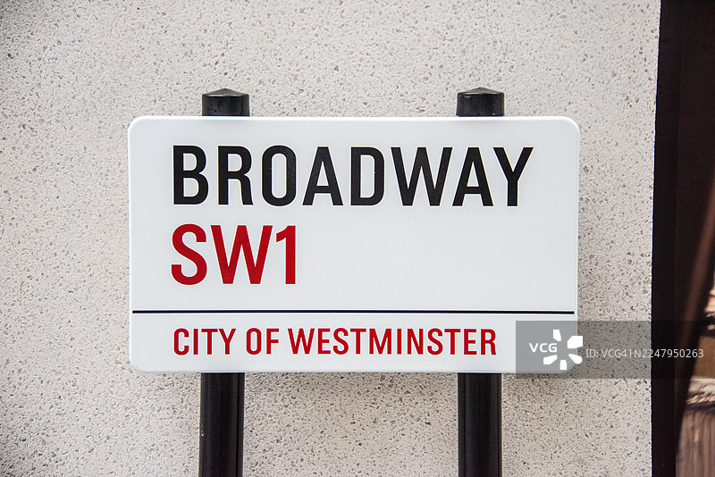威斯敏斯特伦敦百老汇街名标志图片素材