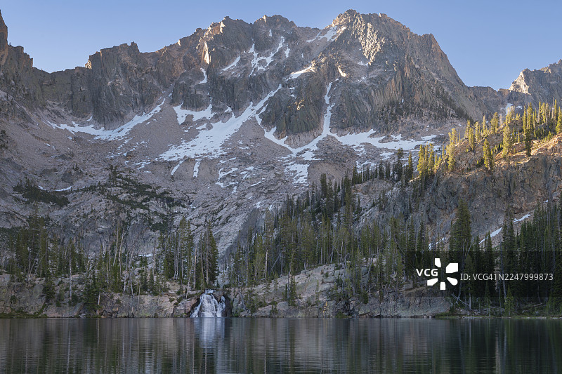 爱达荷州锯齿荒野的下克莱默湖图片素材