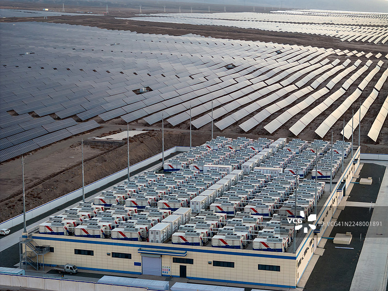储能电站和太阳能电站图片素材