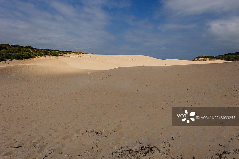 广阔的沙丘构成了宁静的沙漠景观图片素材