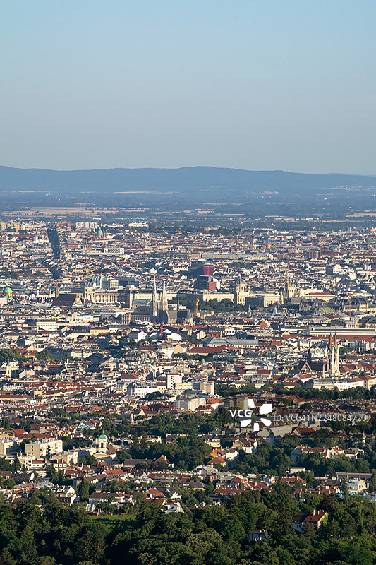 奥地利维也纳卡伦山的全景图图片素材