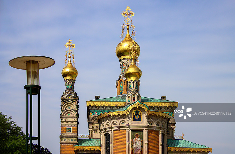 俄罗斯东正教圣玛丽·马格达琳教堂，达姆施塔特，德国图片素材