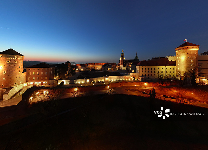 克拉科夫航拍广角摄影图片素材