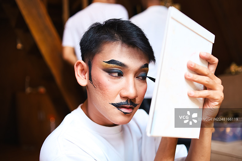 男表演者化妆图片素材