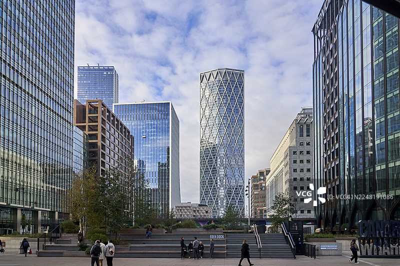 金丝雀码头金融及住宅区，英格兰东伦敦，英国图片素材