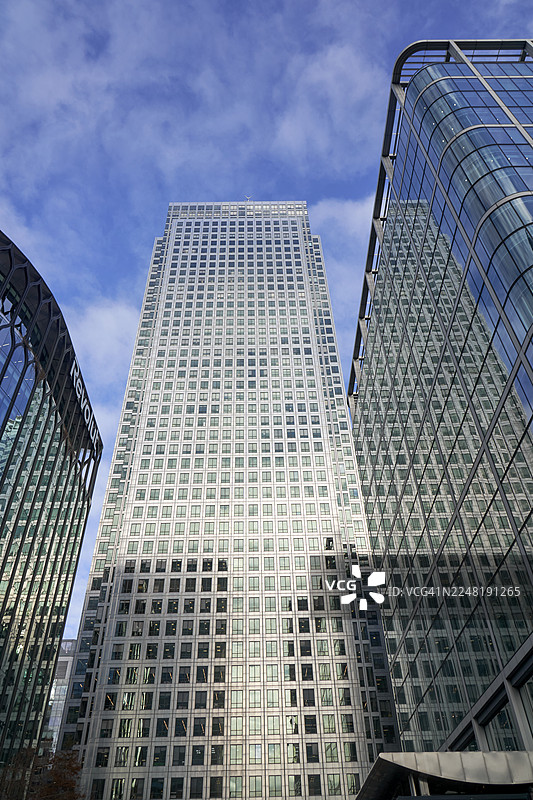 金丝雀码头，伦敦东部，英格兰，英国的金融和住宅中心。图片素材