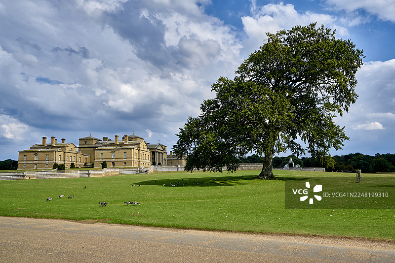 英国诺福克郡北部的霍克姆庄园内的霍克姆庄园乡村豪宅图片素材