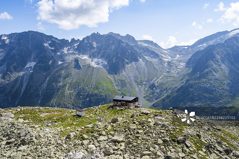 瑞士乌里州戈申阿尔卑山小屋，贝尔格塞小屋图片素材