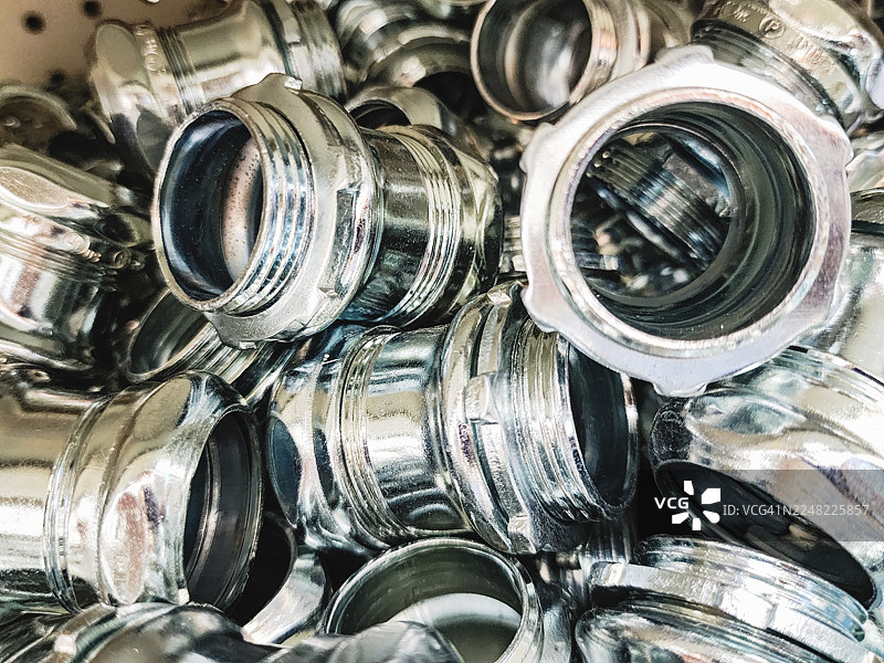 电气导管EMT连接器特写图片素材