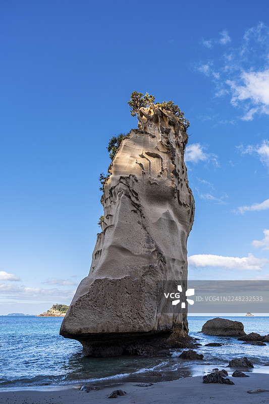 新西兰大教堂湾附近的石灰岩悬崖。大教堂湾，海黑伊，科罗曼德尔半岛，怀卡托，新西兰图片素材