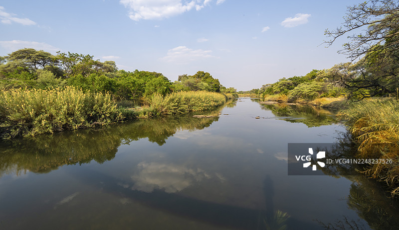 卡万戈河，风景，赞比西地区，卡普里维地带，纳米比亚图片素材