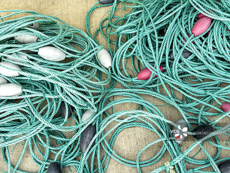 绳子和浮标的特写细节图片素材