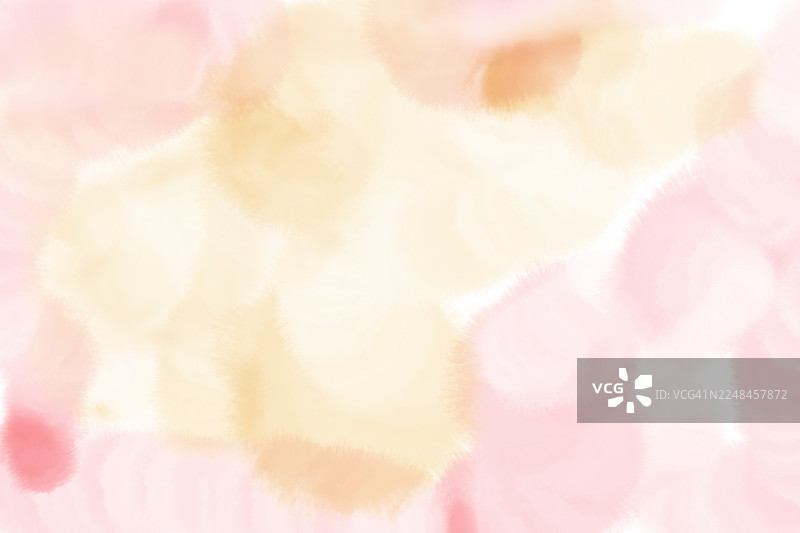 粉色和黄色的手绘水彩颜料在画布背景上。图片素材