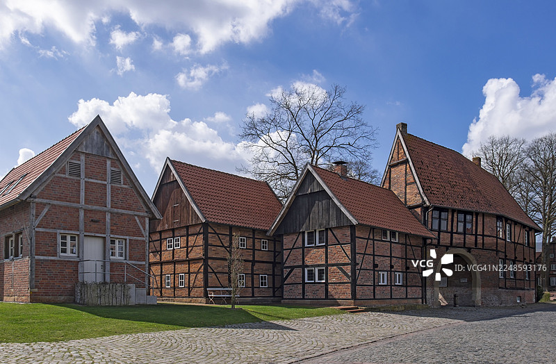洪讷门（Hunnenpforte），前阿斯贝克修道院的门房，莱格登，阿斯贝克，明斯特兰，北莱茵-威斯特法伦州，德国图片素材