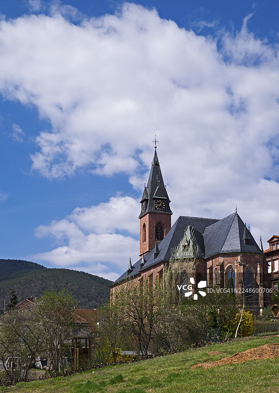 德国莱茵兰-普法尔茨州普法尔茨地区南普法尔茨圣马丁的圣马丁天主教堂图片素材