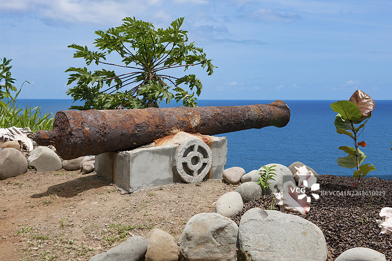 老式历史加农炮，格林纳达圣乔治图片素材
