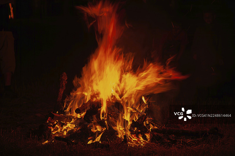 篝火，南帕拉蒂纳特，帕拉蒂纳特，莱茵兰-普法尔茨，德国图片素材