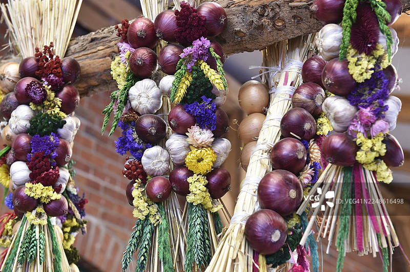 德国梅克伦堡-前波美拉尼亚州达斯半岛的装饰性洋葱辫图片素材