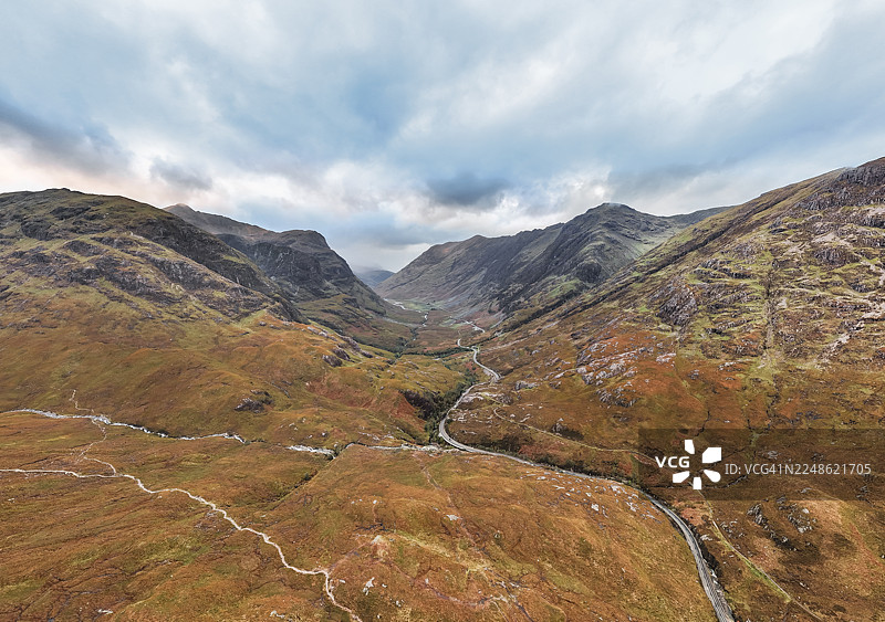 苏格兰高地，格伦科山谷与三姐妹山图片素材