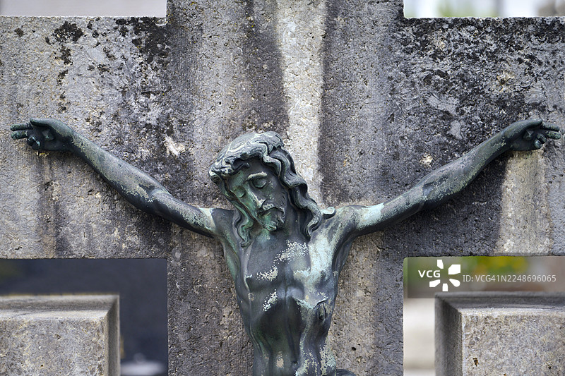 德国米滕瓦尔德，耶稣受难像特写。图片素材