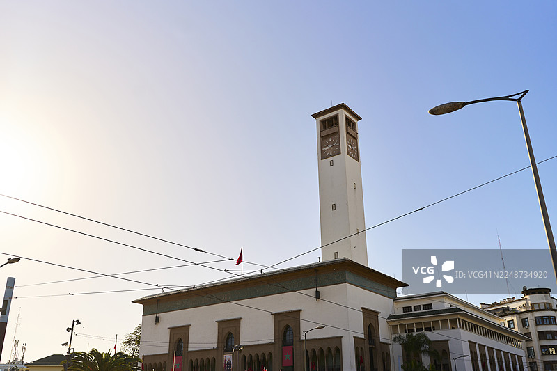 位于拉巴特市的摩洛哥钟楼建筑图片素材